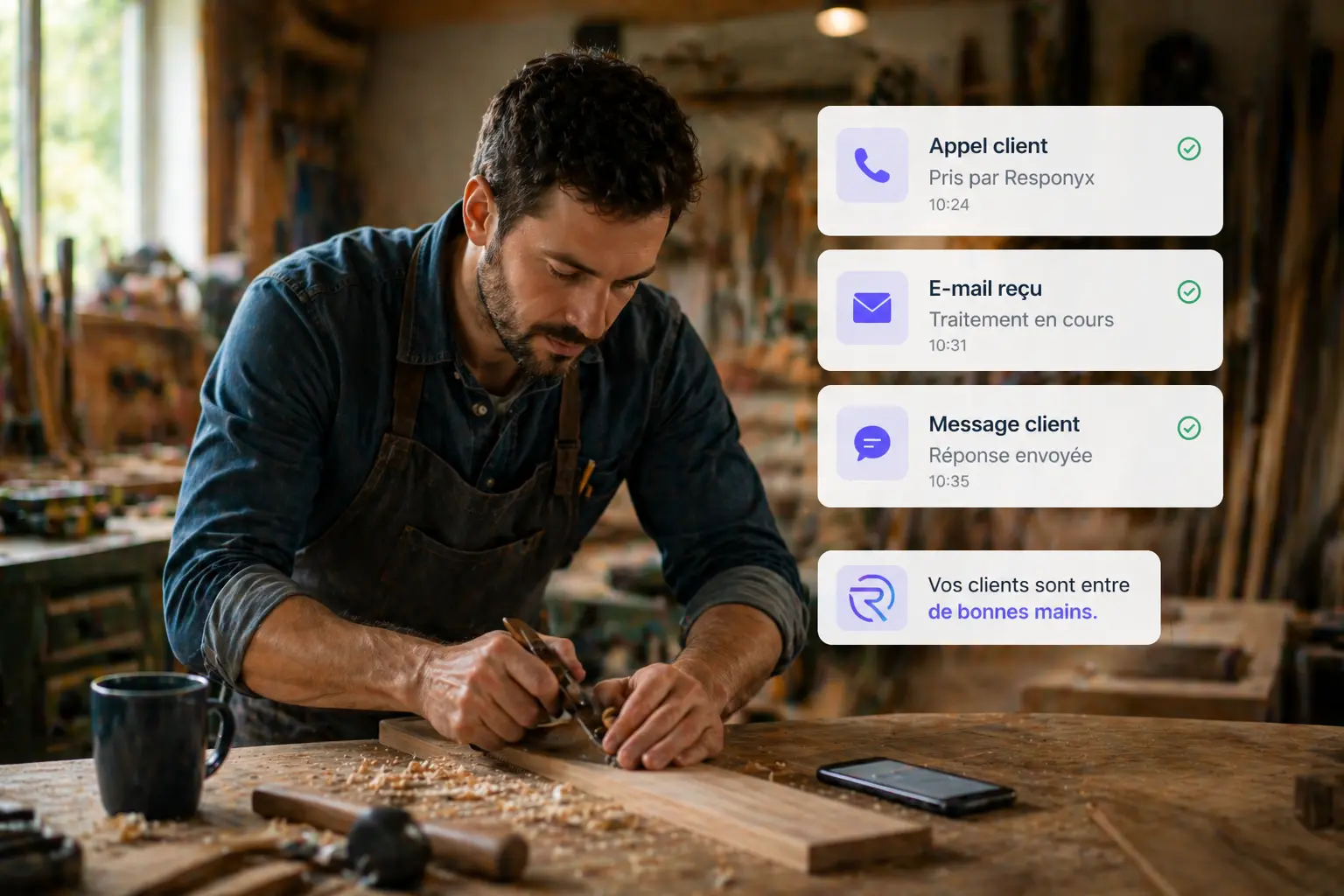 Espace de travail organisé et réactif